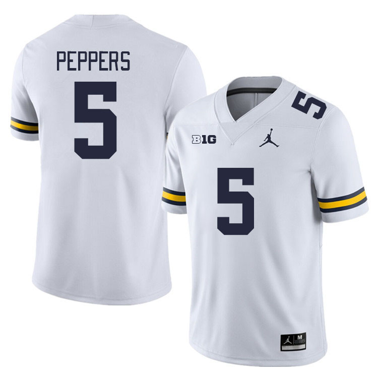 Michigan Wolverines #5 Jabrill Peppers College Football Jerseys Stitched Sale-White